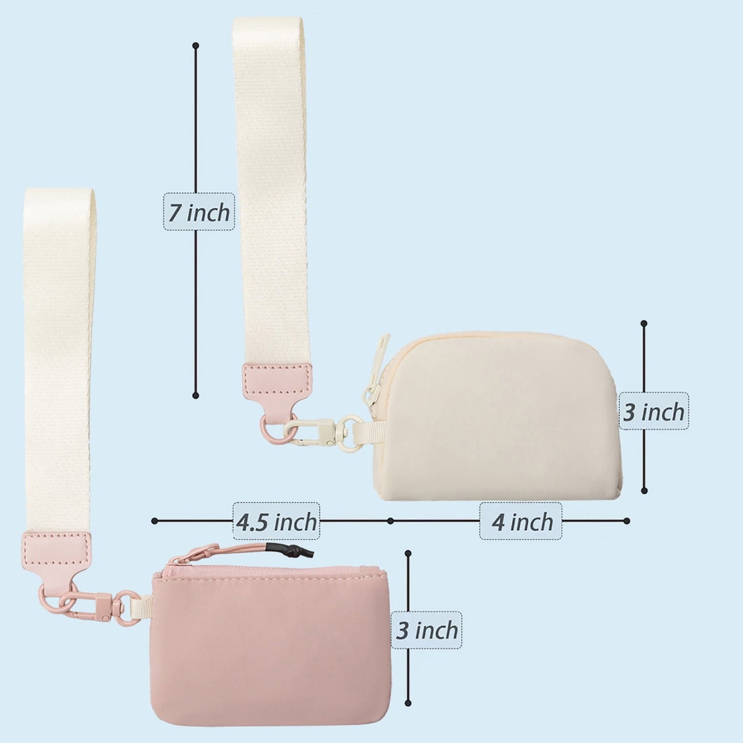 3/2/1PCS Keychain Wallet Mini Zip Around Wristlet Wallets For Women Detachable Dual Pouch Wristlet Portable Coin Purse Small Wallets For Travel Sports Outdoors Watermelon Red 2PCS