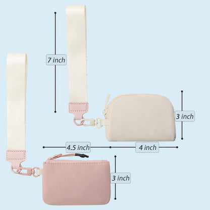 3/2/1PCS Keychain Wallet Mini Zip Around Wristlet Wallets For Women Detachable Dual Pouch Wristlet Portable Coin Purse Small Wallets For Travel Sports Outdoors Watermelon Red 2PCS