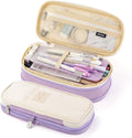 CICIMELON Big Capacity Pencil Pen Case Large Storage Pencil Bag Pouch Organizer (Purple) Purple