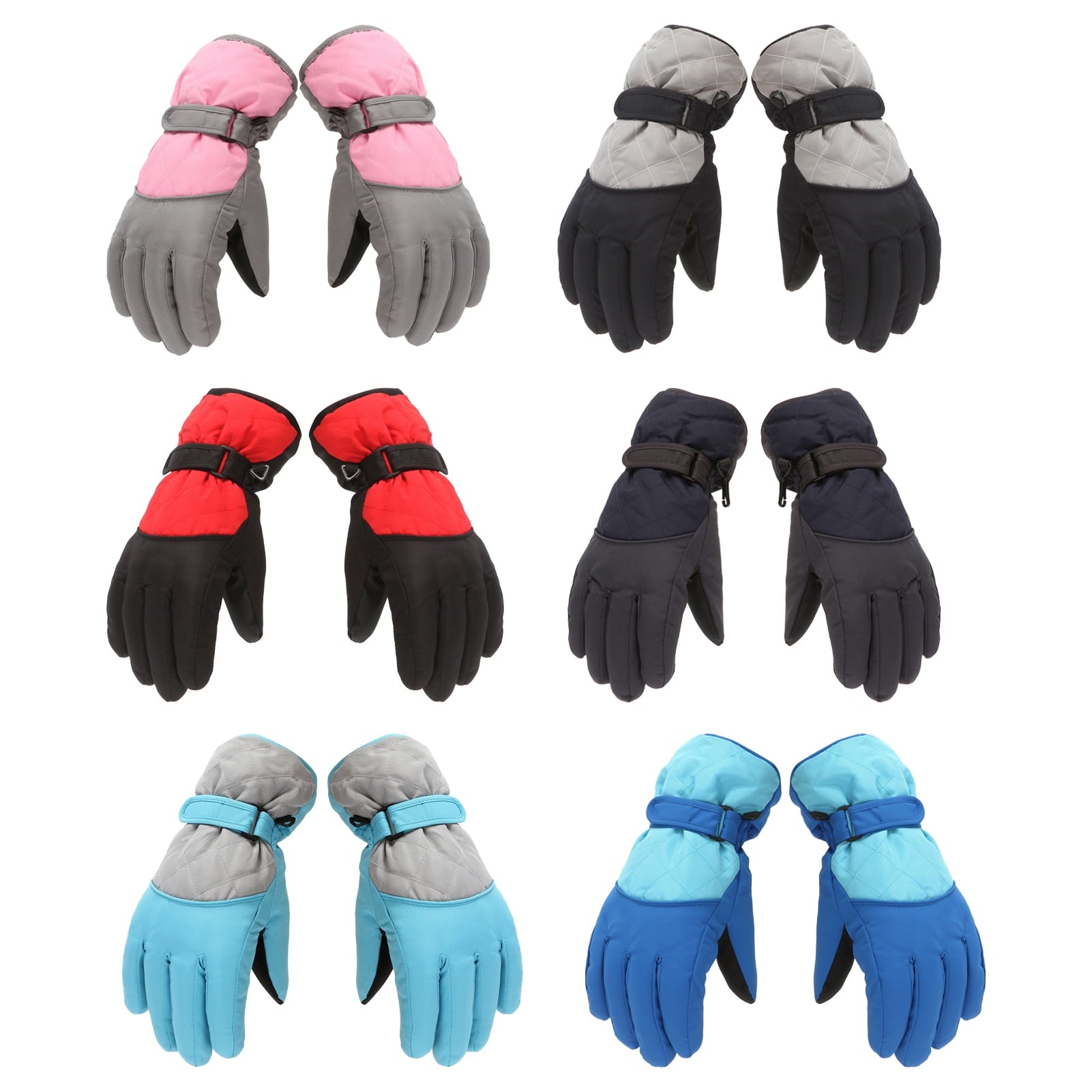 Dengjunhu Kids Winter Gloves - Snow & Ski Waterproof Youth Gloves for Boys & Girls - Insulated for Cold Weather Outdoor Play, Skiing & Snowboarding L Black