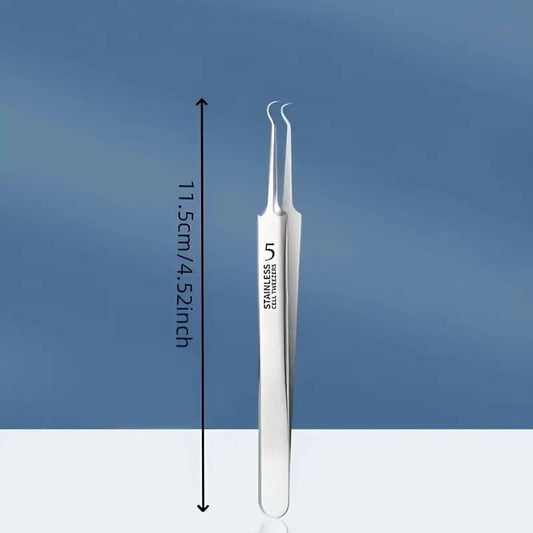 BYXAS Pimple Popper Tool Kit, 8 PCS Professional Stainless Steel Blackhead Remover Comedone Extractor Tools for Removing Zit on Face - Acne Removal Kit with Metal Case (Silver) 8 PCS with Makeup Mirror