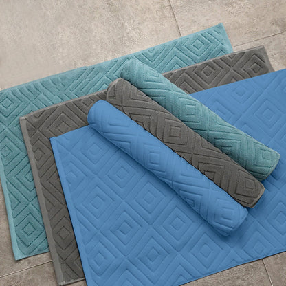 2PCS White Cotton Classic Rug Bath Mats Absorbent Cotton Hotel Spa Shower Bathtub Mats [Not A Bathroom Rug] Machine Washable Shower Bathroom Floor Towel A 1PCS & C 1PCS