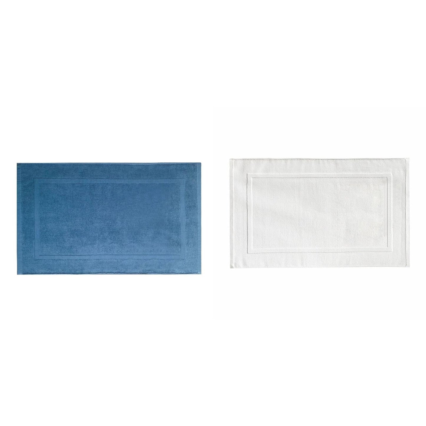 2PCS White Cotton Classic Rug Bath Mats Absorbent Cotton Hotel Spa Shower Bathtub Mats [Not A Bathroom Rug] Machine Washable Shower Bathroom Floor Towel C 1PCS & White 1PCS