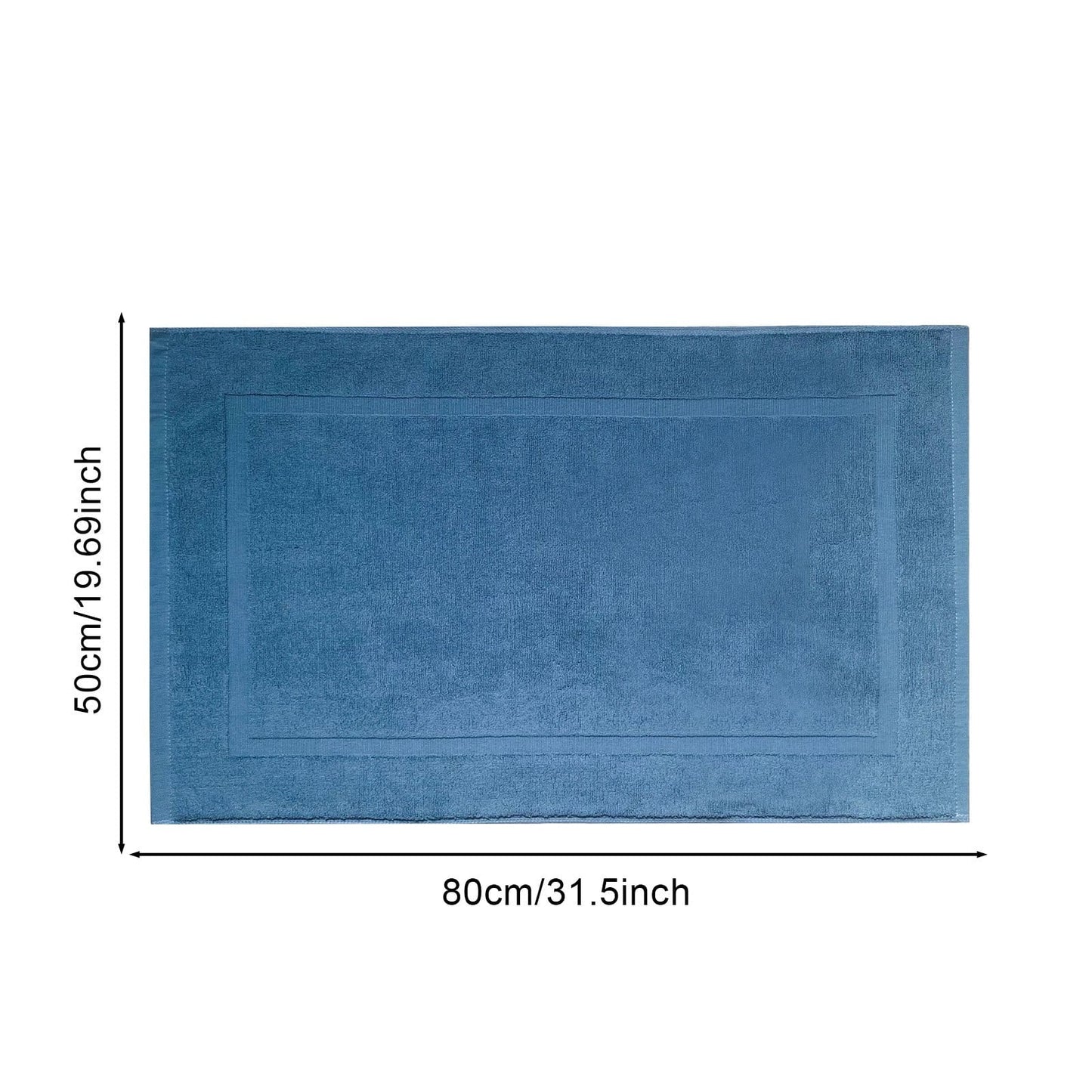 2PCS White Cotton Classic Rug Bath Mats Absorbent Cotton Hotel Spa Shower Bathtub Mats [Not A Bathroom Rug] Machine Washable Shower Bathroom Floor Towel C 1PCS & White 1PCS