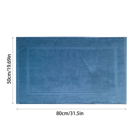2PCS White Cotton Classic Rug Bath Mats Absorbent Cotton Hotel Spa Shower Bathtub Mats [Not A Bathroom Rug] Machine Washable Shower Bathroom Floor Towel C 2PCS