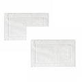 2PCS White Cotton Classic Rug Bath Mats Absorbent Cotton Hotel Spa Shower Bathtub Mats [Not A Bathroom Rug] Machine Washable Shower Bathroom Floor Towel F-White 2PCS