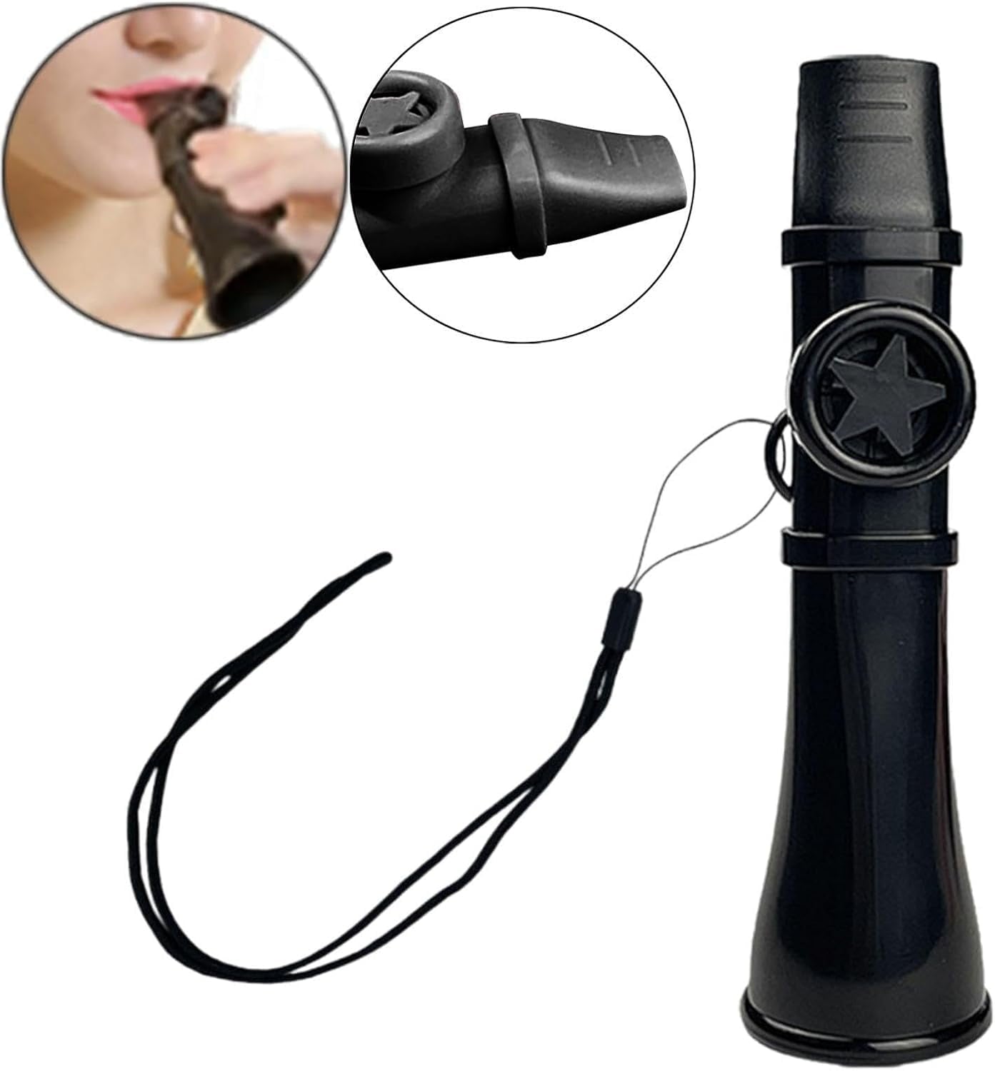 Professional Kazoo for Adults Kids, Upgrade Plastic Kazoos with Adjustable Tone Multi Colors Kazoo Musical Instruments for Guitar, Ukulele, Piano & Violin, Easy to Learn (Blue) Black#004