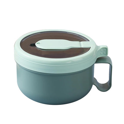 Ramen BBlueowl, Soup Bowls, Microwave Ramen Bowl with Lid, Lunch Box with Lid, Durable and Heat Resistant Bowl for Noodles, Rice, and Soups, Perfect for Home, Office, or School Meals， Z2_Green