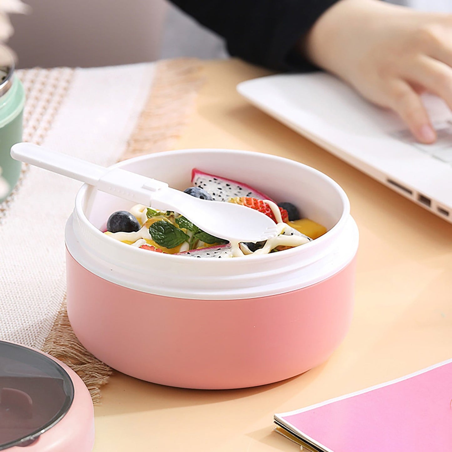 Ramen BBlueowl, Soup Bowls, Microwave Ramen Bowl with Lid, Lunch Box with Lid, Durable and Heat Resistant Bowl for Noodles, Rice, and Soups, Perfect for Home, Office, or School Meals， Z71_B