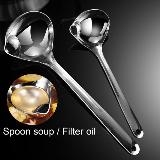Reheyre Scalding Resistant Stainless Steel Soup Ladle with Long Handle - Cookware Supplies L As the picture