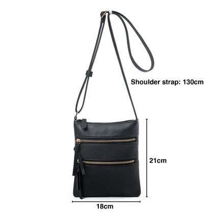 Small Crossbody Purses for Women Multi Pocket Travel Bag Over The Shoulder with Extra Long Strap - Beige Black