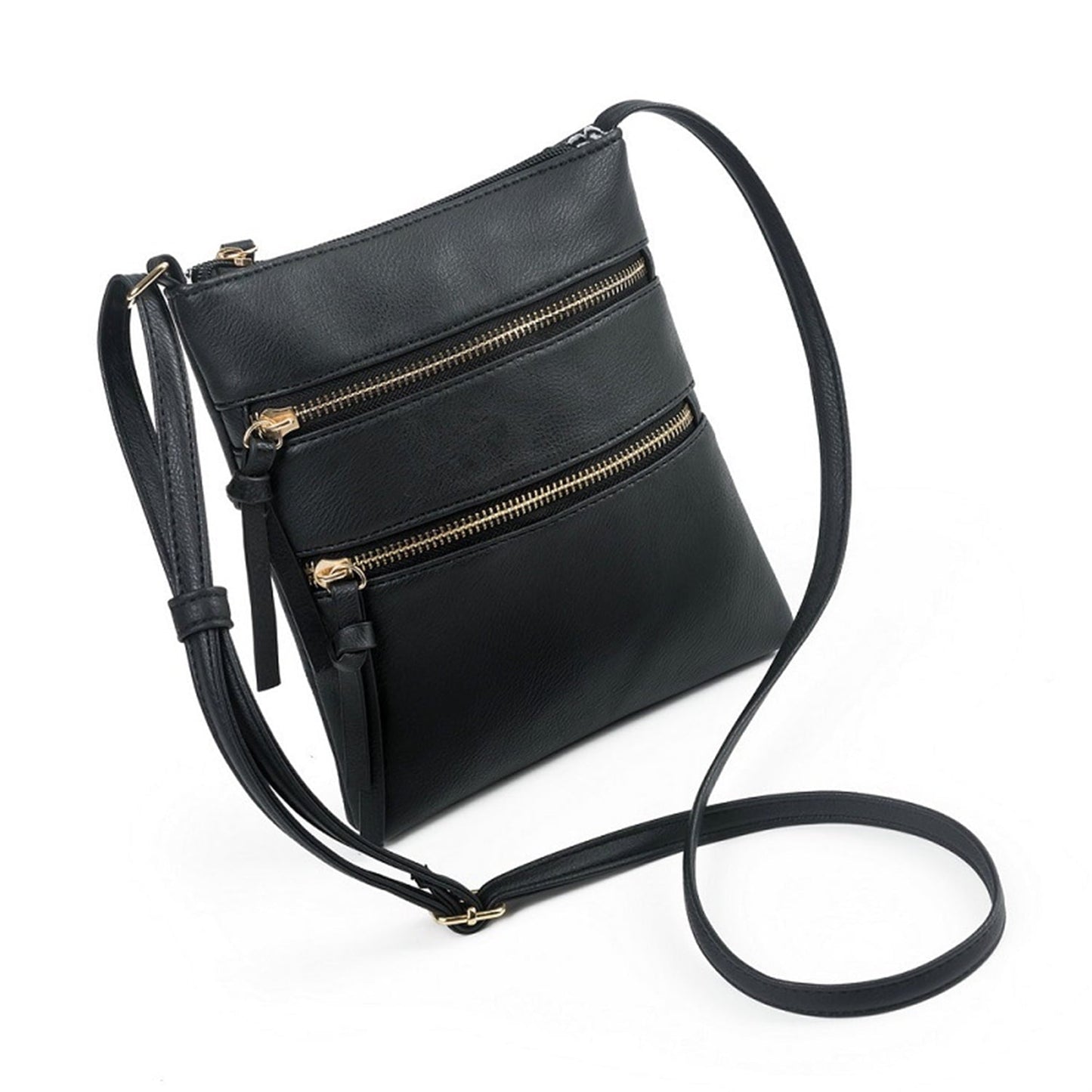Small Crossbody Purses for Women Multi Pocket Travel Bag Over The Shoulder with Extra Long Strap - Beige Black
