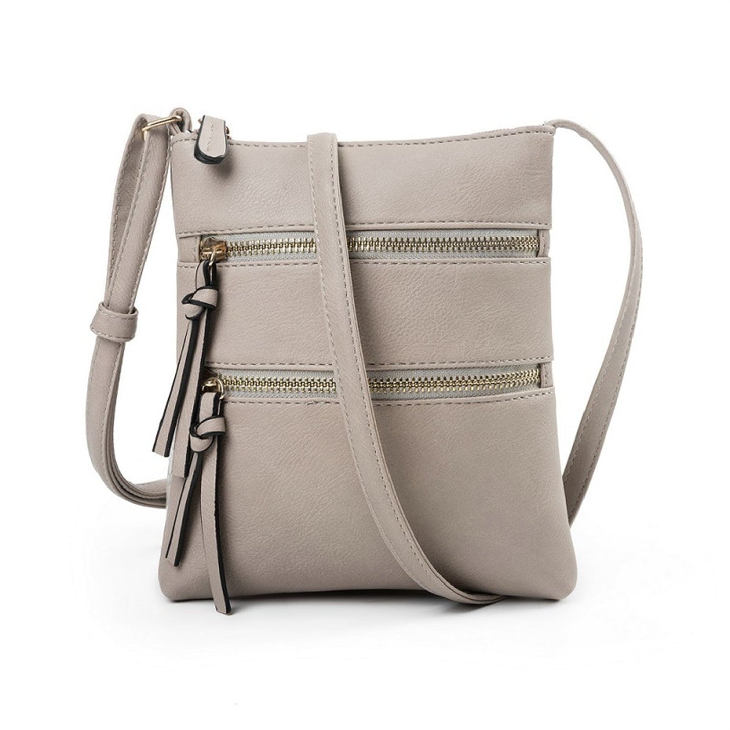 Small Crossbody Purses for Women Multi Pocket Travel Bag Over The Shoulder with Extra Long Strap - Beige Light Grey