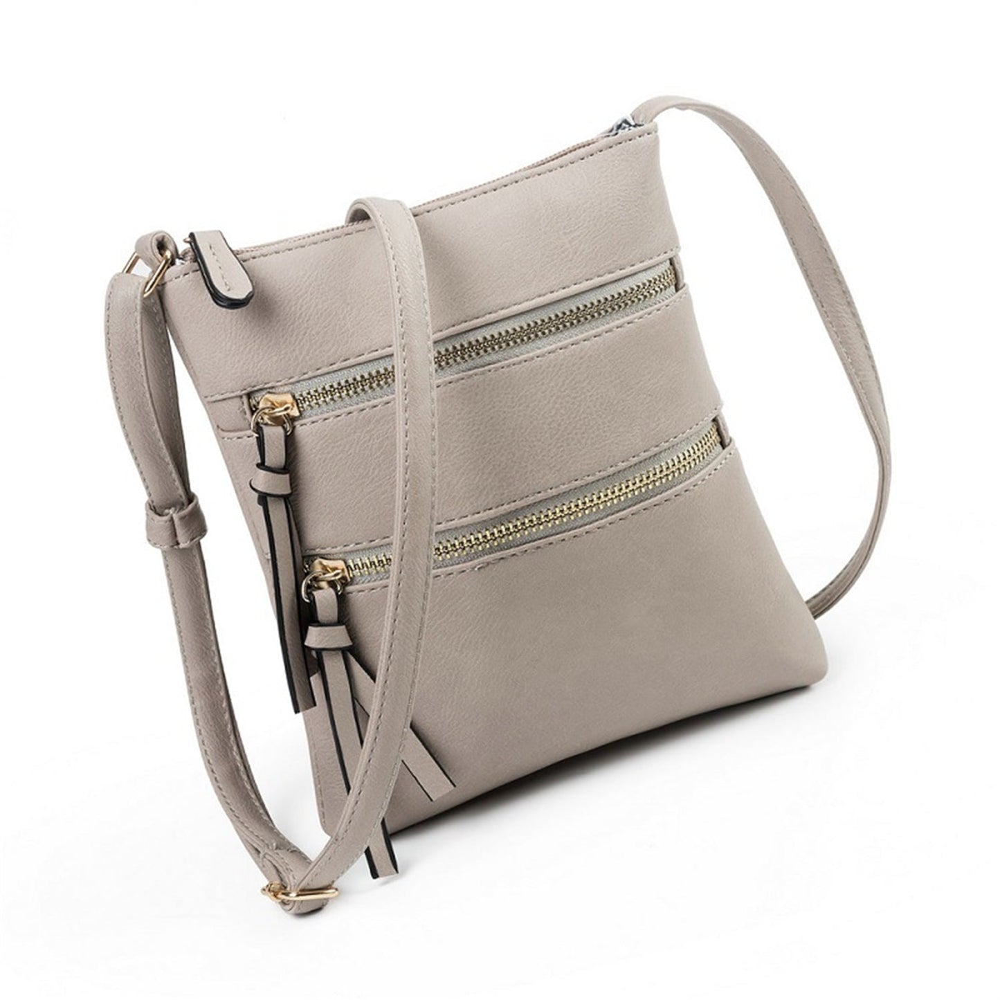 Small Crossbody Purses for Women Multi Pocket Travel Bag Over The Shoulder with Extra Long Strap - Beige Light Grey