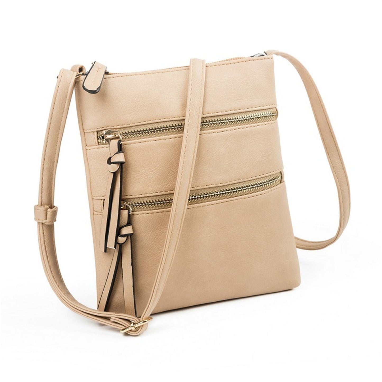 Small Crossbody Purses for Women Multi Pocket Travel Bag Over The Shoulder with Extra Long Strap - Beige Light Khaki