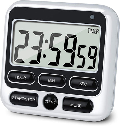 Digital Kitchen Timers for Cooking, Large Digits, Loud Alarm, Baking Kitchen Timers Black