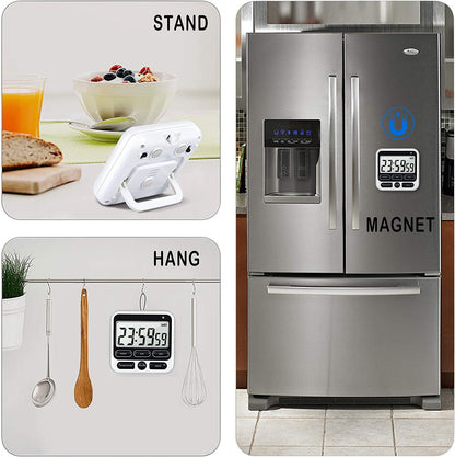 Digital Kitchen Timers for Cooking, Large Digits, Loud Alarm, Baking Kitchen Timers Black