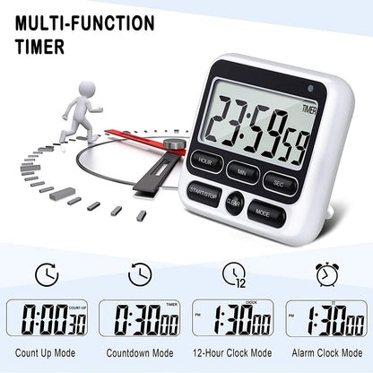 Digital Kitchen Timers for Cooking, Large Digits, Loud Alarm, Baking Kitchen Timers Black