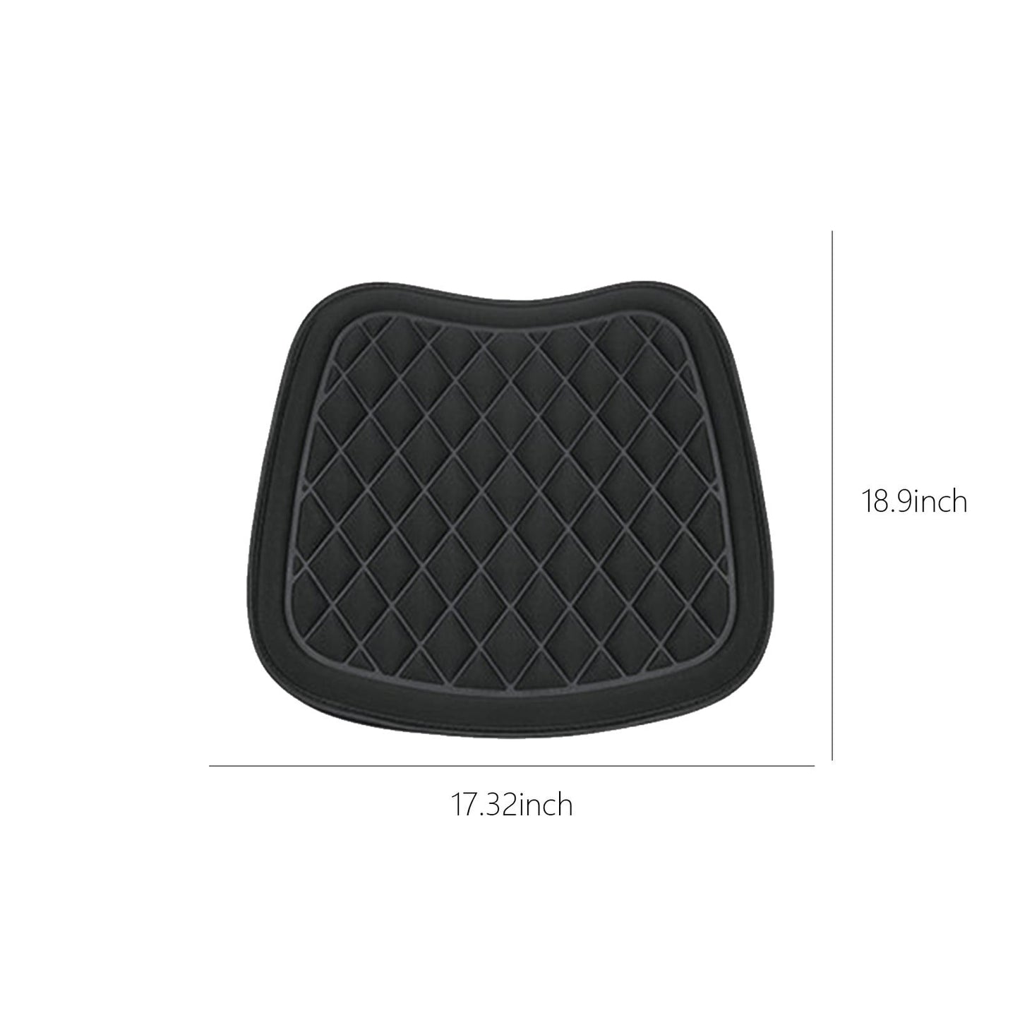 Car Seat Cushion, Driver Seat Cushion with Comfort Memory Foam & Non-Slip Rubber Bottom, Car Seat Pad Works with 95% of Vehicles and Office Chair or Home 17.3" x 18.9" Black