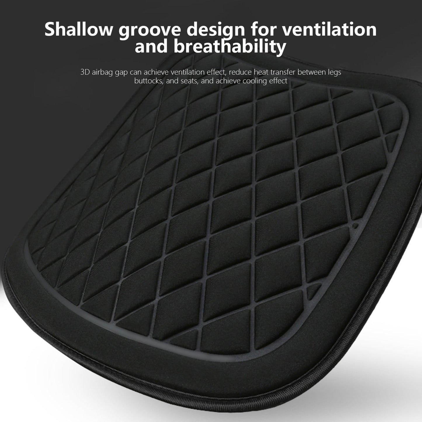 Car Seat Cushion, Driver Seat Cushion with Comfort Memory Foam & Non-Slip Rubber Bottom, Car Seat Pad Works with 95% of Vehicles and Office Chair or Home 17.3" x 18.9" Black