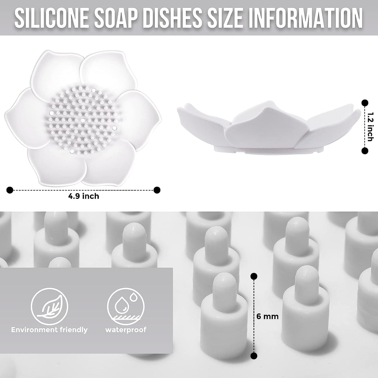 Silicone Soap Dishes with Draining - Lotus Shaped Bathroom Bar Soap Holder for Shower - Soap Tray for Kitchen Sink - Floral Shape Soap Saver for Counter Bathtub(1/4 Pack) Pink