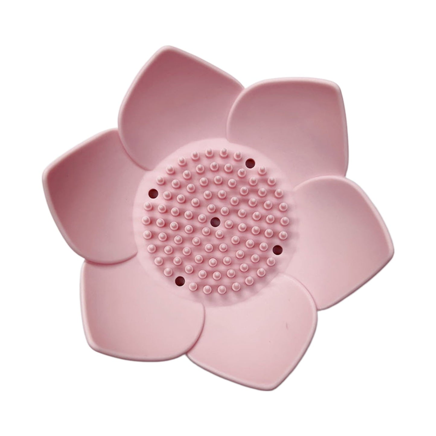 Silicone Soap Dishes with Draining - Lotus Shaped Bathroom Bar Soap Holder for Shower - Soap Tray for Kitchen Sink - Floral Shape Soap Saver for Counter Bathtub(1/4 Pack) Pink