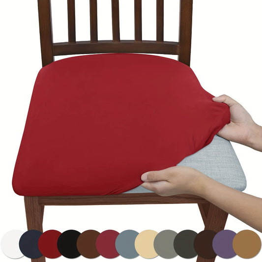4pcs/6pcs Solid Color Brushed High Elastic Chair Cover, Simple Soft And Comfortable Chair Seat Cover, Dust-proof And Dirt-resistant Chair Slipcover, Suitable For Dining Chair Office Home Decor 4pcs Dark Coffee Color.