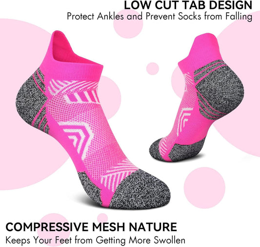 Tsoduce 5 Pairs Athletic Ankle Womens Socks Running Compression Socks for Women Cozy Low Cut Performance Soft Tab Socks Mix Color 1