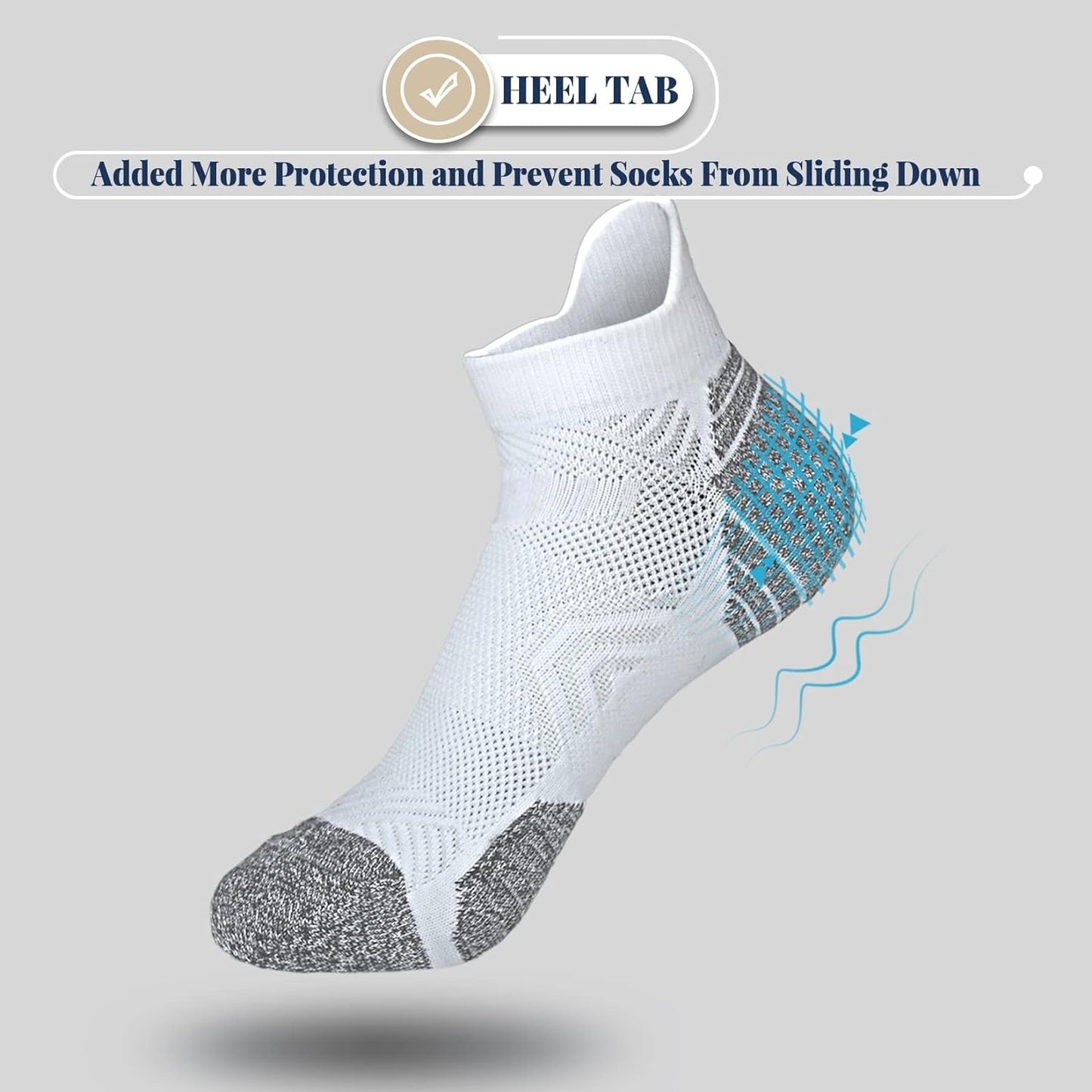 Tsoduce 5 Pairs Athletic Ankle Womens Socks Running Compression Socks for Women Cozy Low Cut Performance Soft Tab Socks White