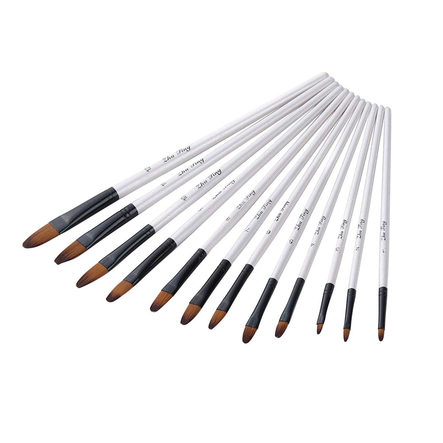 JWDX Pen ! 10Pcs Small Fine Tip Paintbrushes Micro Detail Paint Brush Set Triangular Grip Handles Art Brushes Perfect for Acrylic Watercolor Oil Craft Models Black Z3-White