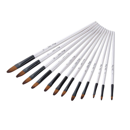 JWDX Pen ! 10Pcs Small Fine Tip Paintbrushes Micro Detail Paint Brush Set Triangular Grip Handles Art Brushes Perfect for Acrylic Watercolor Oil Craft Models Black Z3-White
