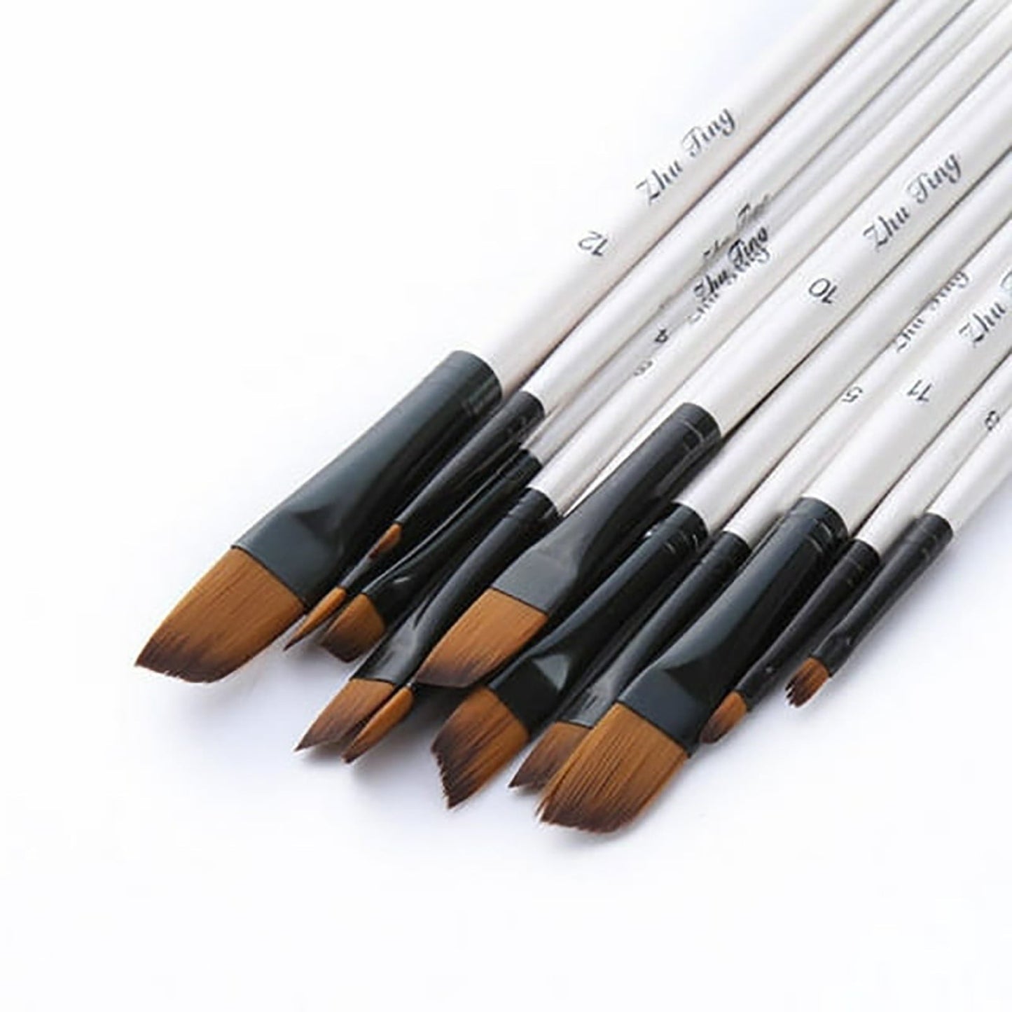 JWDX Pen ! 10Pcs Small Fine Tip Paintbrushes Micro Detail Paint Brush Set Triangular Grip Handles Art Brushes Perfect for Acrylic Watercolor Oil Craft Models Black Z3-White