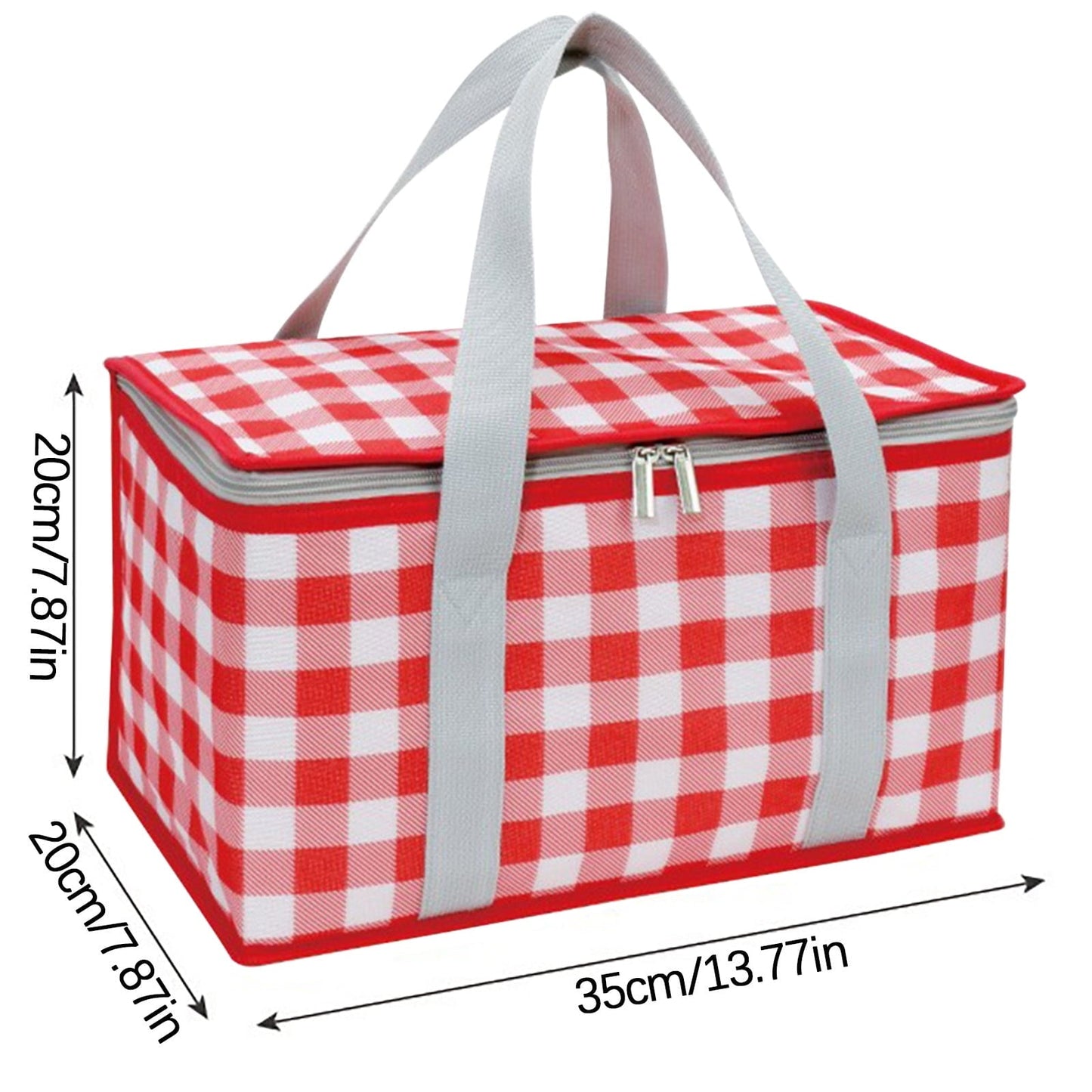 Potrochi Green Insulated Collapsible Cooler Bag for Groceries and Picnics Red
