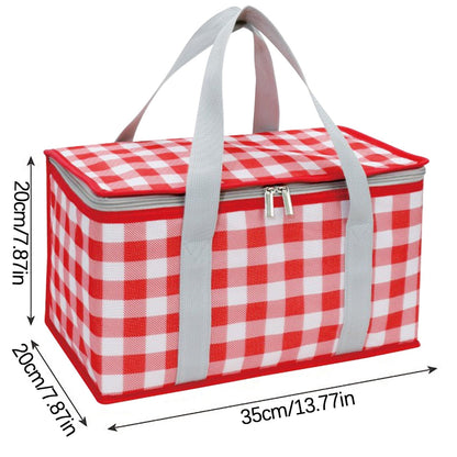 Potrochi Green Insulated Collapsible Cooler Bag for Groceries and Picnics Red