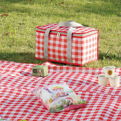 Potrochi Green Insulated Collapsible Cooler Bag for Groceries and Picnics Red