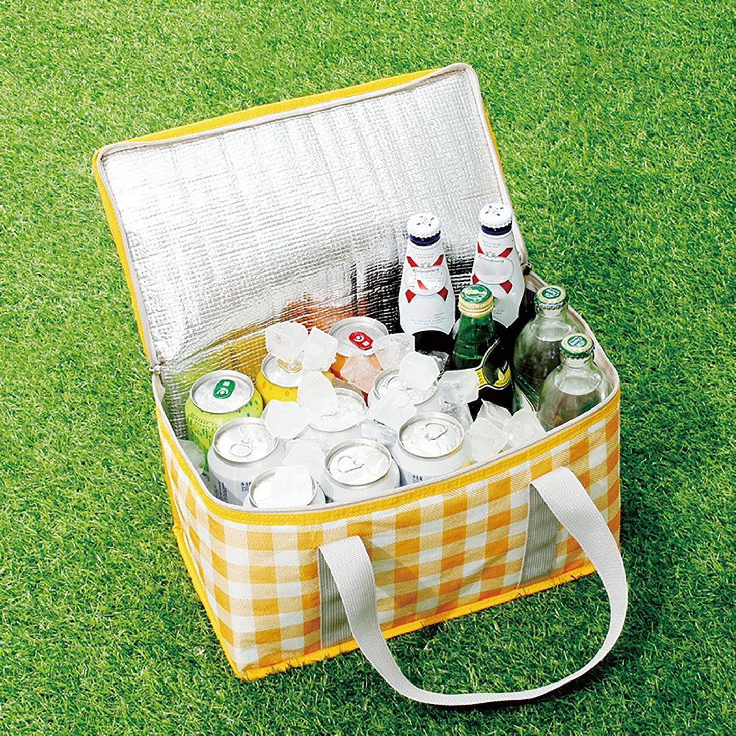 Potrochi Green Insulated Collapsible Cooler Bag for Groceries and Picnics yellow