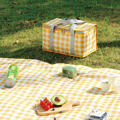 Potrochi Green Insulated Collapsible Cooler Bag for Groceries and Picnics yellow