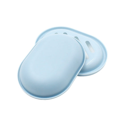 2-Pack Soap Dish with Drain, Soap Holder, Soap Saver, Easy Cleaning, Dry, Stop Mushy Soap (Gray) Blue