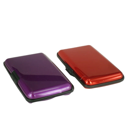Walbest Waterproof 6 Slots RFID Blocking Credit Card Protector Aluminum ID Case Hard Shell Business Card Holder Metal Wallet for Men or Women Red
