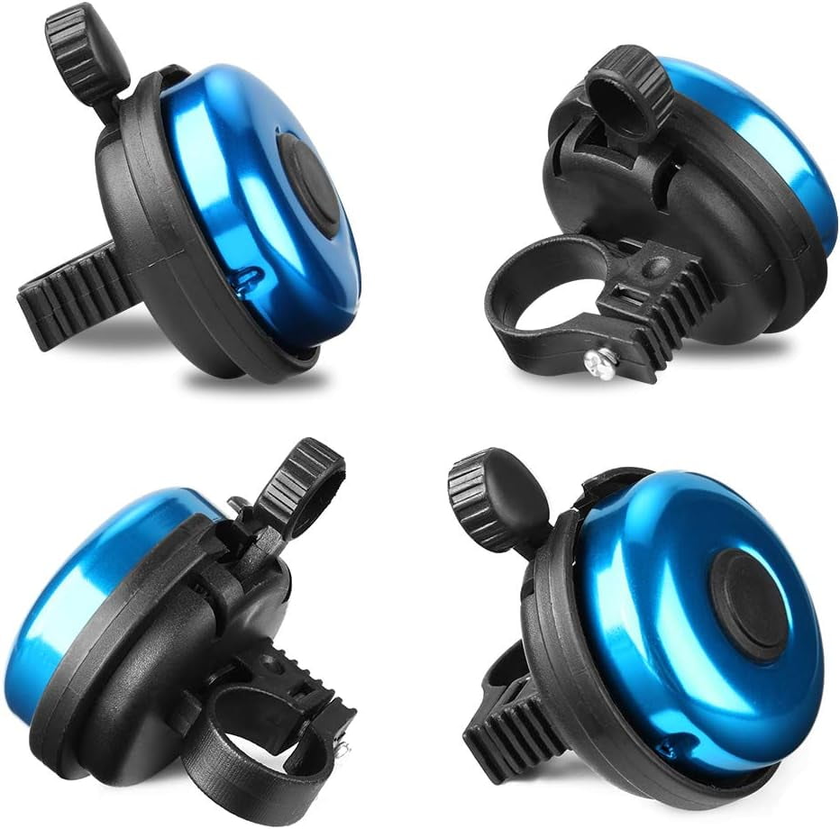 ZHUYING 2 pack Classic Bike Bell, Aluminum Bicycle Bell, Loud Crisp Clear Sound Bicycle Bike Bell for Adults Kids Blue+Black