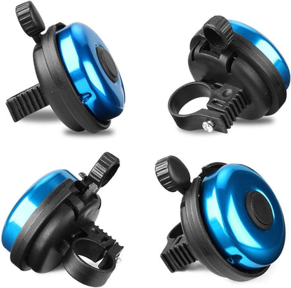 ZHUYING 2 pack Classic Bike Bell, Aluminum Bicycle Bell, Loud Crisp Clear Sound Bicycle Bike Bell for Adults Kids Blue+Black