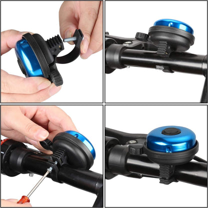 ZHUYING 2 pack Classic Bike Bell, Aluminum Bicycle Bell, Loud Crisp Clear Sound Bicycle Bike Bell for Adults Kids Blue+Black