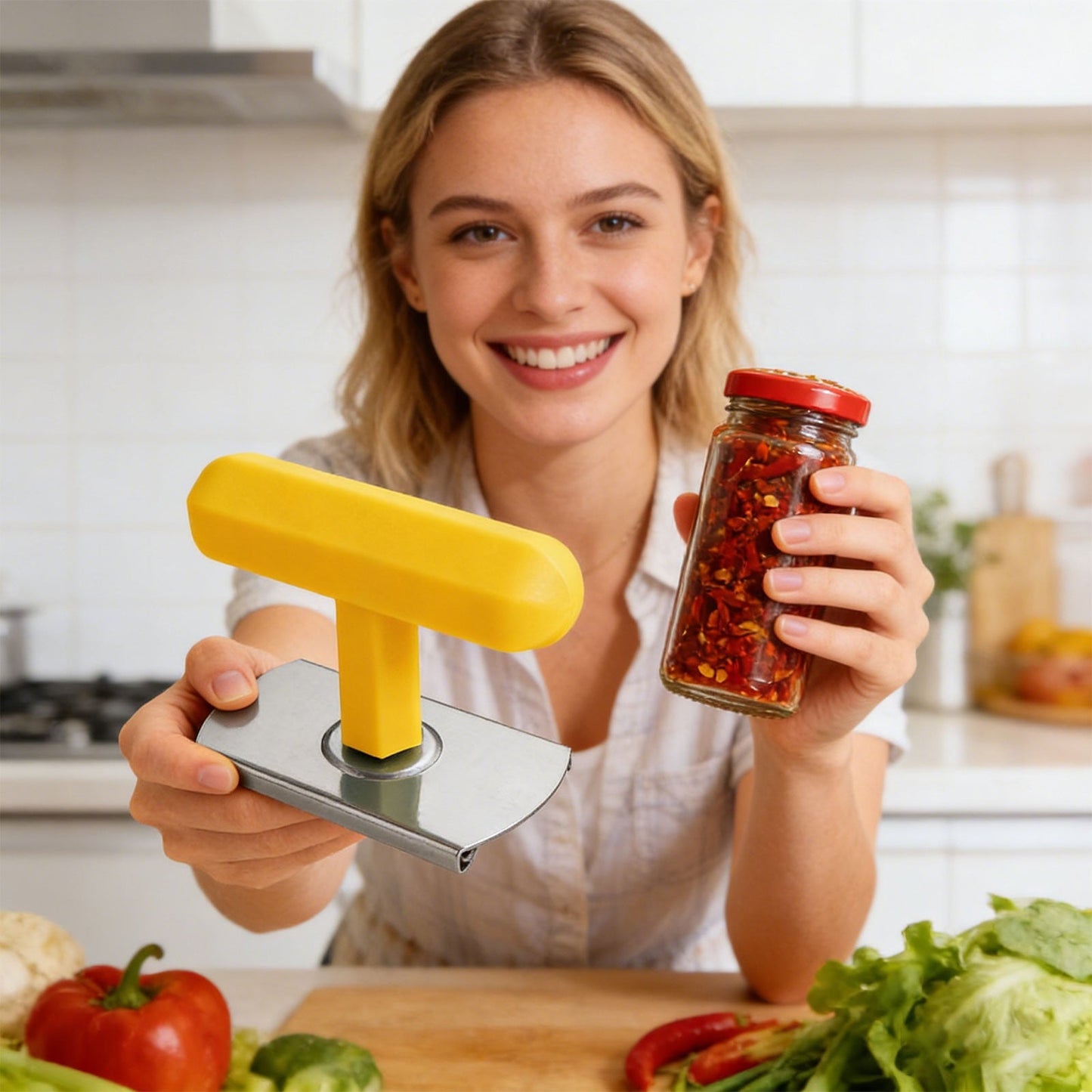 SHAOTELLME Stainless Steel Can Opener Manual Multifunctional Labor Saving Can Opener Kitchen Creative Can Opener Tool Easily Open Cans Of Various Sizes, 3PC Yellow