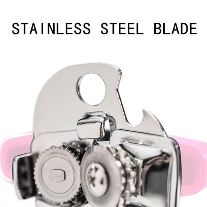 SHAOTELLME Stainless Steel Can Opener Manual Multifunctional Labor Saving Can Opener Kitchen Creative Can Opener Tool Easily Open Cans Of Various Sizes, 3PC pink