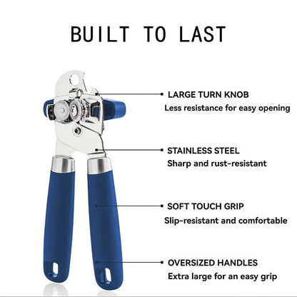SHAOTELLME Stainless Steel Can Opener Manual Multifunctional Labor Saving Can Opener Kitchen Creative Can Opener Tool Easily Open Cans Of Various Sizes, 3PC pink