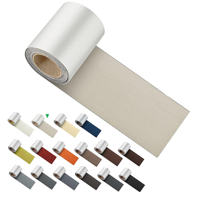 Miaochuan 3 x 60 Inch Self Adhesive Leather Repair Patch Tape, and Leather Repair Kit for Couches, Furniture, Car Seat, Boat Seat, Sofa, Upholstery, Chair, Interior(Ivory Brown) 3" x 60" Dark Red Hover Image