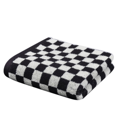 Checkered Bath Towels for Bathroom, Shower Towels 30" x 14", Super Soft and Quick Dry, Colorful Towel for Summer Beach Pool Green Black