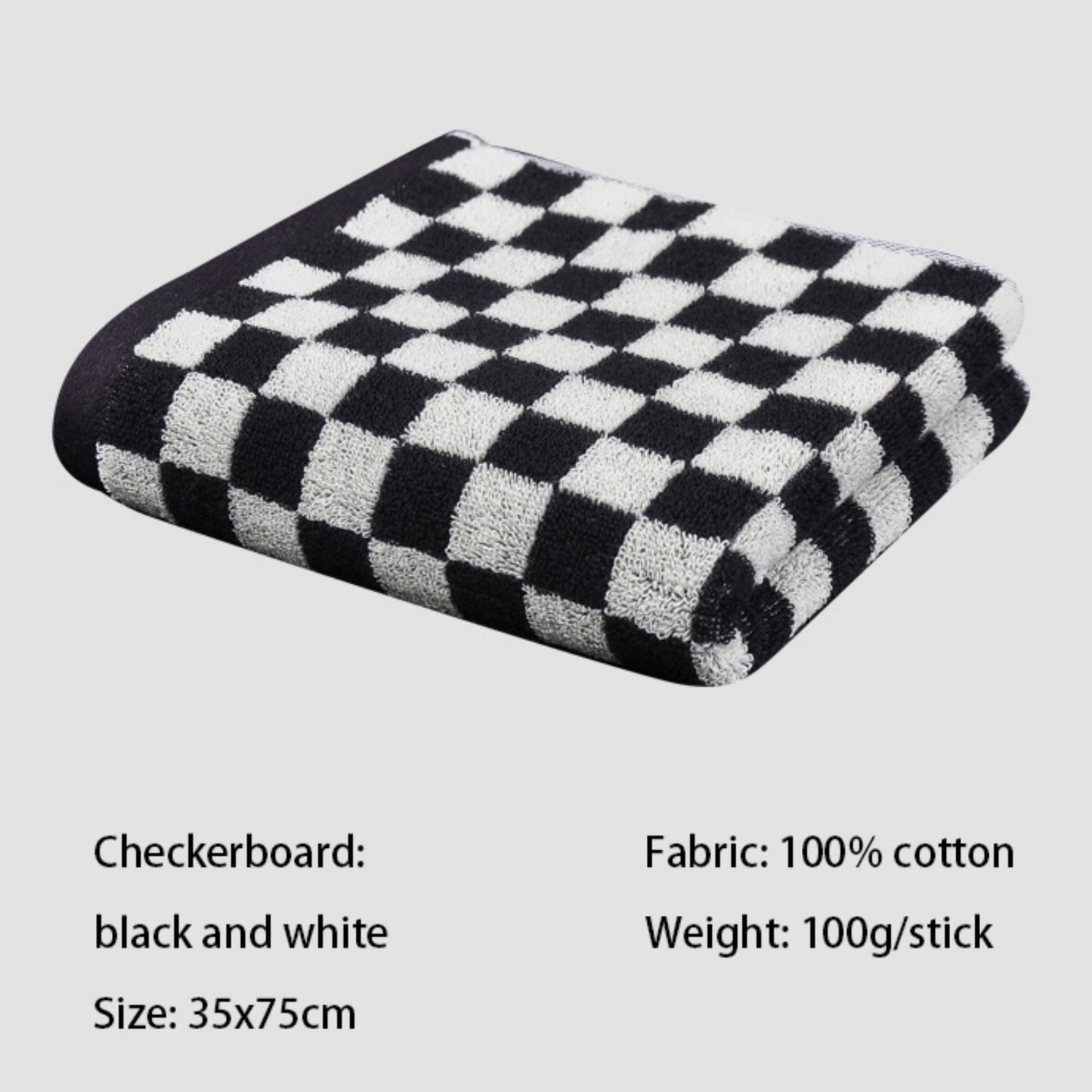 Checkered Bath Towels for Bathroom, Shower Towels 30" x 14", Super Soft and Quick Dry, Colorful Towel for Summer Beach Pool Green Black