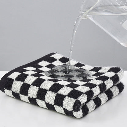 Checkered Bath Towels for Bathroom, Shower Towels 30" x 14", Super Soft and Quick Dry, Colorful Towel for Summer Beach Pool Green Black