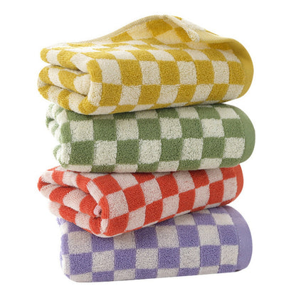 Checkered Bath Towels for Bathroom, Shower Towels 30" x 14", Super Soft and Quick Dry, Colorful Towel for Summer Beach Pool Green Black